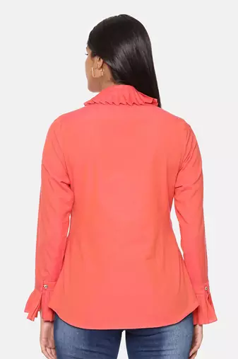 Orange Cotton Short Shirt