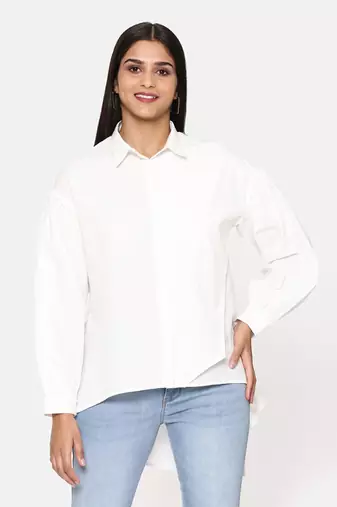White Comfort Short Cotton Shirt