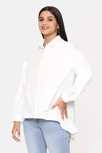 White Comfort Short Cotton Shirt