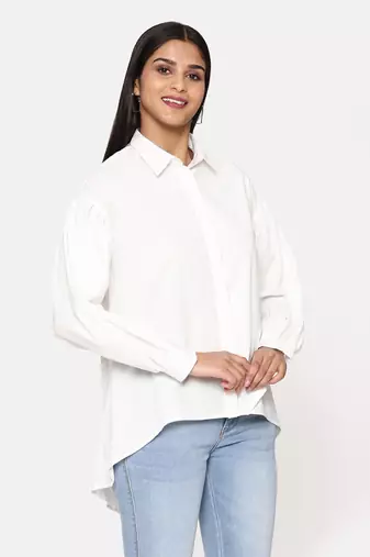 White Comfort Short Cotton Shirt