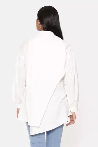 White Comfort Short Cotton Shirt