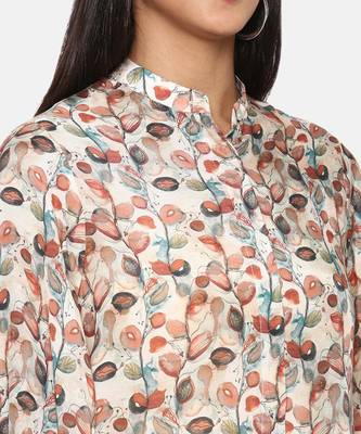 Brown Printed Comfort Short Muslin Shirt 3