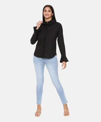 Black Comfort Short Cotton Shirt 1