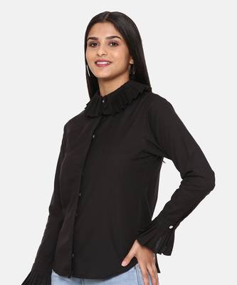 Black Comfort Short Cotton Shirt 4