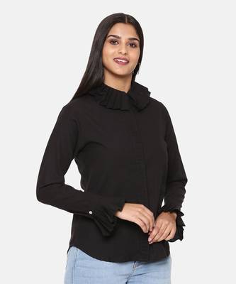 Black Comfort Short Cotton Shirt 5