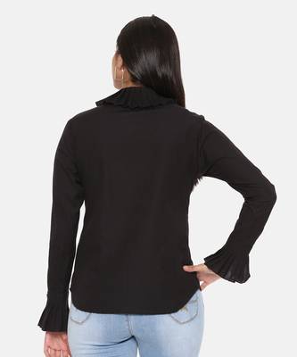 Black Comfort Short Cotton Shirt 6