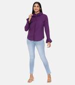 Purple Comfort Short Cotton Shirt