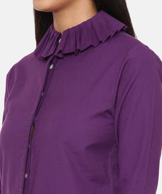 Purple Comfort Short Cotton Shirt 3
