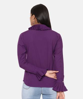 Purple Comfort Short Cotton Shirt 6
