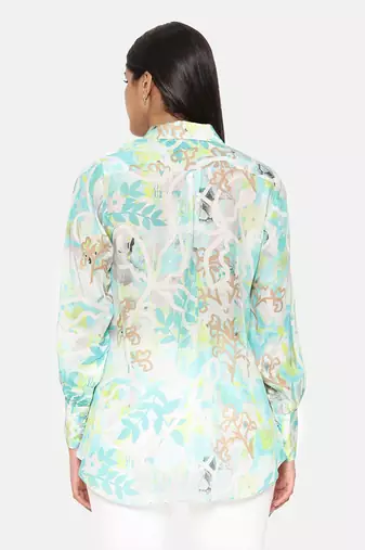 Aqua Printed Comfort Short Muslin Shirt