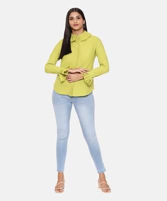 Green Cotton Short Shirt 1