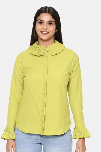 Green Cotton Short Shirt