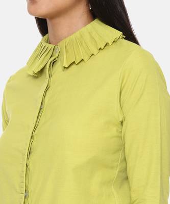 Green Cotton Short Shirt 3