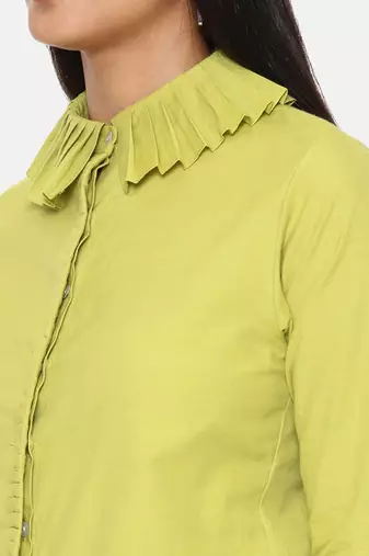 Green Cotton Short Shirt