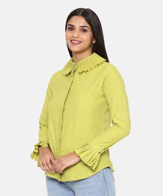Green Cotton Short Shirt 4