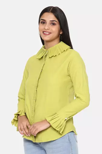Green Cotton Short Shirt