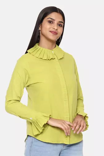 Green Cotton Short Shirt