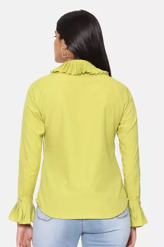Green Cotton Short Shirt