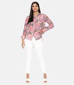 Pink Printed Comfort Short Muslin Shirt