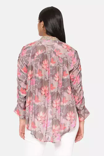 Pink Printed Comfort Short Muslin Shirt