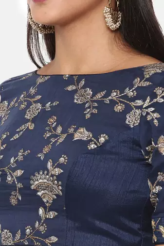 Blue Chanderi Blouse