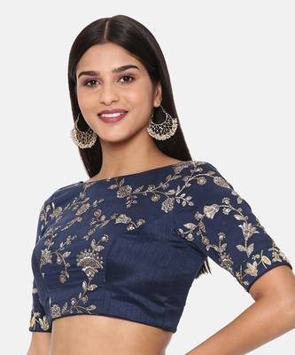 Blue Chanderi Blouse 4