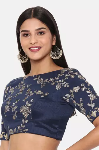 Blue Chanderi Blouse