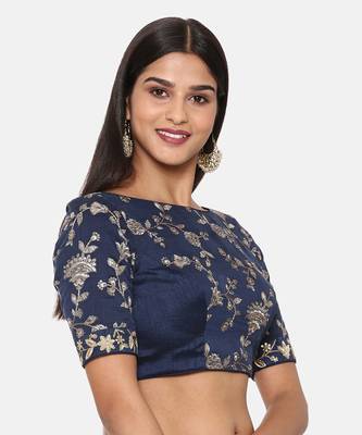 Blue Chanderi Blouse 5