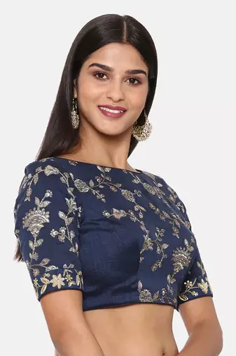 Blue Chanderi Blouse