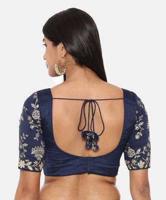 Blue Chanderi Blouse 6