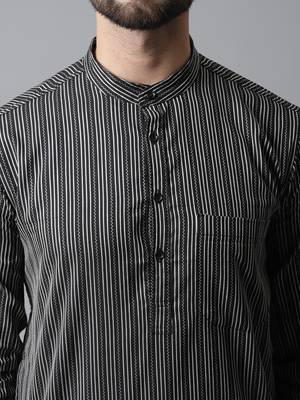 Black plain pure cotton nehru jacket 5