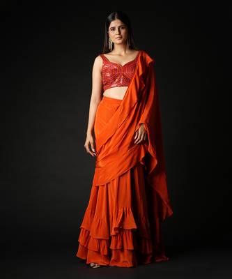 Rust Spice Trails Saree 1
