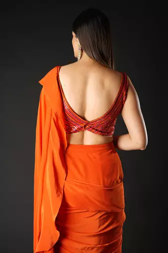 Rust Spice Trails Saree