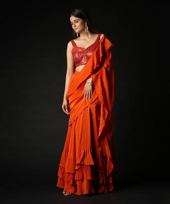 Rust Spice Trails Saree 3