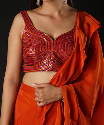 Rust Spice Trails Saree 5