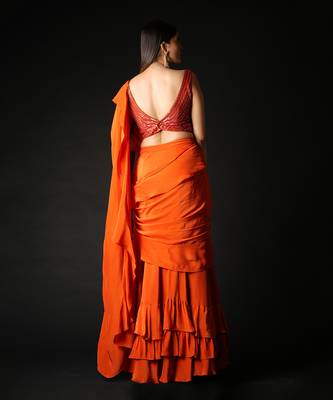Rust Spice Trails Saree 8