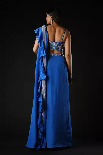 Cobalt Blue Twilight Sparkle Saree