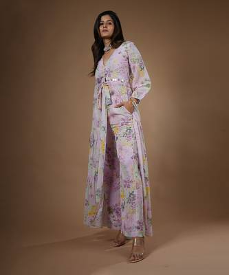Pink Vintage Botanical Printed Co-Ord Set 2