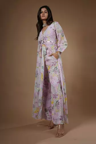 Pink Vintage Botanical Printed Co-Ord Set