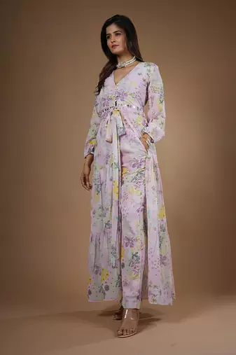 Pink Vintage Botanical Printed Co-Ord Set
