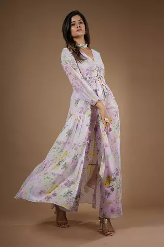 Pink Vintage Botanical Printed Co-Ord Set