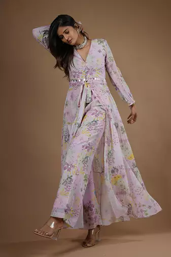 Pink Vintage Botanical Printed Co-Ord Set