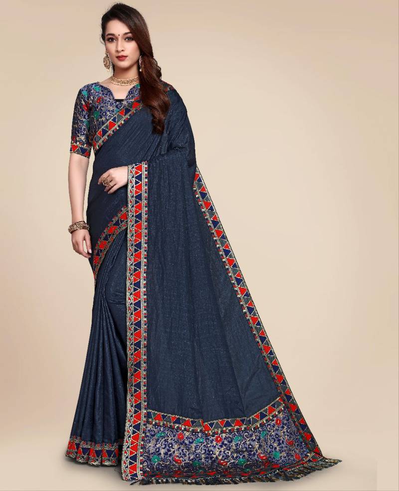 NAVY BLUE BEAUTIFUL SAREE