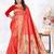 Rose woven pure silk blend saree with blouse