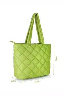 Uno Parrot Green  Quilted Polyester Diamond Self Design Handheld Bag