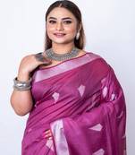 Bhagalpur silk saree with silver zari & border