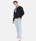 Tri Color Cotton Bomber Jacket