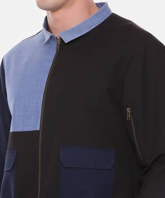 Tri Color Cotton Bomber Jacket 3