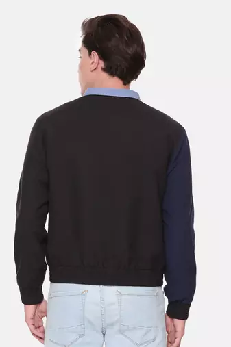Tri Color Cotton Bomber Jacket