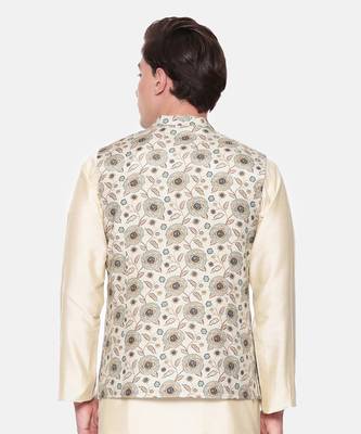 Green Printed Muslin Nehru Jacket 6
